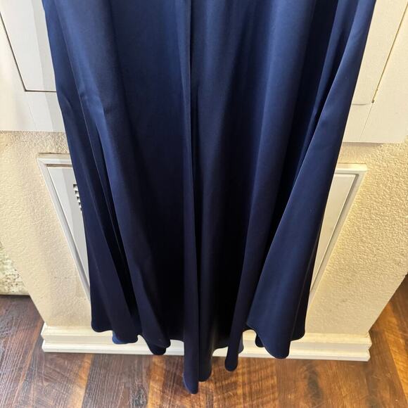 Safiyaa One Shoulder Blue Satin Gown Dress Size 4 Formal Gala Glam Elegant - Picture 5 of 10